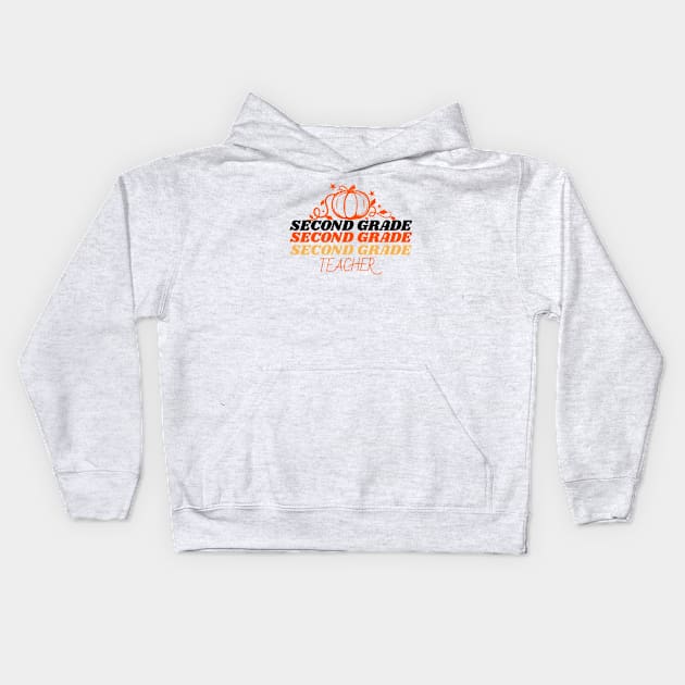 Second Grade Teacher Fall Kids Hoodie by Mountain Morning Graphics